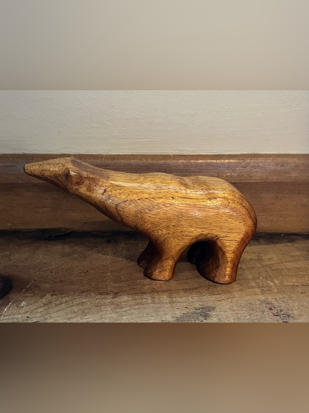 1950s Scandinavian Teak Arctic Polar Bear Figure Sculpture Cabin Modern Danish